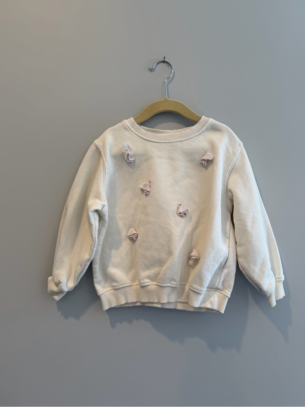 H&M Cream Kids Sweatshirt with Butterfly Accents